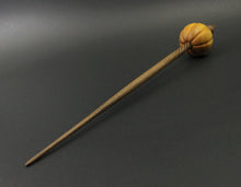 Load image into Gallery viewer, Pumpkin bead spindle in osage orange and walnut