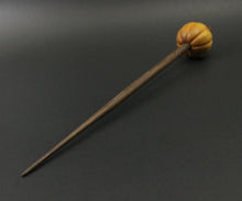 Load image into Gallery viewer, Pumpkin bead spindle in osage orange and walnut