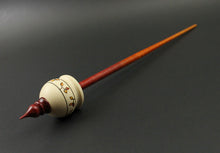 Load image into Gallery viewer, Cauldron spindle in holly and hand dyed curly maple