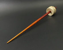 Load image into Gallery viewer, Cauldron spindle in holly and hand dyed curly maple