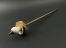 Load image into Gallery viewer, Mushroom support spindle in spalted hackberry, holly, and walnut