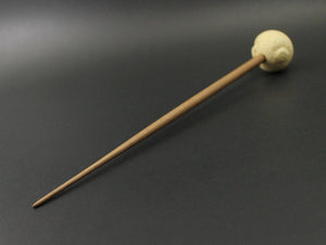 Sheep support spindle in holly and walnut