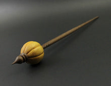 Load image into Gallery viewer, Pumpkin bead spindle in osage orange and walnut