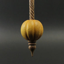 Load image into Gallery viewer, Pumpkin bead spindle in osage orange and walnut