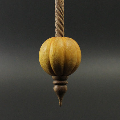 Pumpkin bead spindle in osage orange and walnut