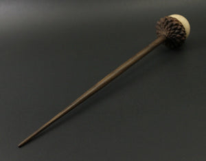 Acorn support spindle in maple and walnut