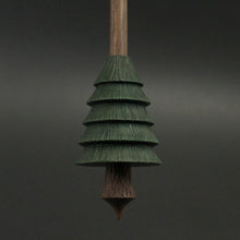 Load image into Gallery viewer, Pine tree spindle in hand dyed walnut and walnut