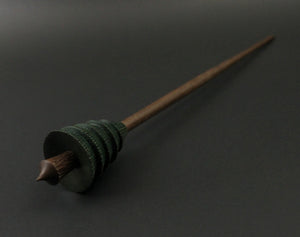 Pine tree spindle in hand dyed walnut and walnut