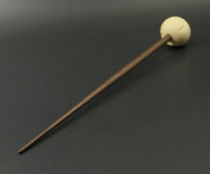 Sheep support spindle in holly and walnut