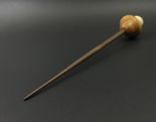 Load image into Gallery viewer, Mushroom support spindle in yew, holly, and walnut