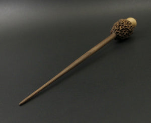 Morel mushroom support spindle in maple and walnut