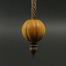 Load image into Gallery viewer, Pumpkin bead spindle in osage orange and walnut