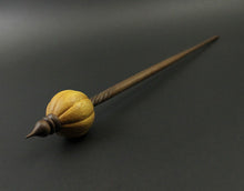 Load image into Gallery viewer, Pumpkin bead spindle in osage orange and walnut