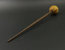 Load image into Gallery viewer, Pumpkin bead spindle in osage orange and walnut