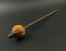 Load image into Gallery viewer, Pumpkin bead spindle in osage orange and walnut