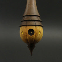 Load image into Gallery viewer, Wee folk spindle in osage orange and walnut (&lt;font color=&quot;red&quot;&lt;b&gt;RESERVED&lt;/b&gt;&lt;/font&gt; for Laura)