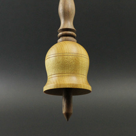 Bell support spindle in yellowheart and walnut