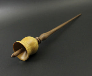 Bell support spindle in yellowheart and walnut