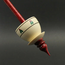 Load image into Gallery viewer, Teacup spindle in holly and hand dyed curly maple