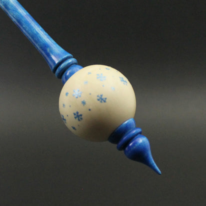 Bead spindle in holly and hand dyed curly maple