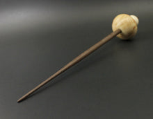 Load image into Gallery viewer, Mushroom support spindle in flame box elder burl, holly, and walnut