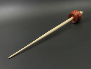 Cauldron spindle in redheart and curly maple