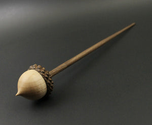 Acorn support spindle in maple and walnut