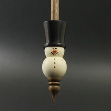 Load image into Gallery viewer, Snowman support spindle in holly, African blackwood, and walnut