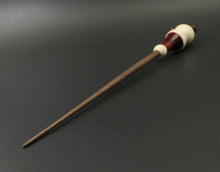 Load image into Gallery viewer, Snowman support spindle in holly, hand dyed curly maple, and walnut