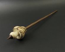 Load image into Gallery viewer, Mushroom support spindle in spalted hackberry, holly, and walnut