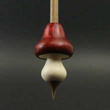 Load image into Gallery viewer, Mushroom support spindle in hand dyed birdseye maple, holly, and walnut
