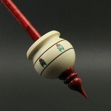 Load image into Gallery viewer, Cauldron spindle in holly and hand dyed curly maple