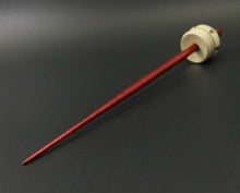 Load image into Gallery viewer, Cauldron spindle in holly and hand dyed curly maple