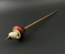 Load image into Gallery viewer, Mushroom support spindle in hand dyed figured cottonwood, holly, and walnut