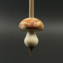 Load image into Gallery viewer, Mushroom support spindle in flame box elder burl, holly, and walnut