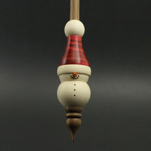 Load image into Gallery viewer, Snowman support spindle in holly, hand dyed curly maple, and walnut