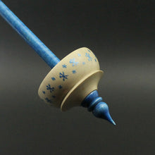 Load image into Gallery viewer, Tibetan style spindle in holly and hand dyed curly maple