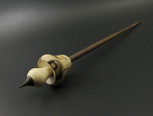 Load image into Gallery viewer, Mushroom support spindle in spalted hackberry, holly, and walnut