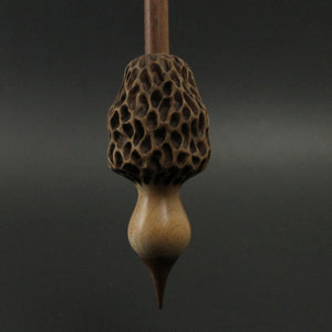 Morel mushroom support spindle in maple and walnut