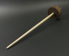 Load image into Gallery viewer, Toadstool stump drop spindle in walnut and curly maple