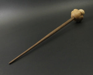 Mushroom support spindle in maple and walnut