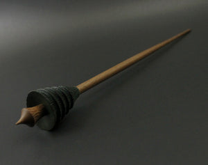 Pine tree spindle in hand dyed walnut and walnut