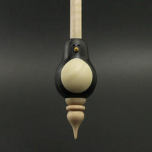 Load image into Gallery viewer, Penguin bead spindle in frogwood, holly, and curly maple