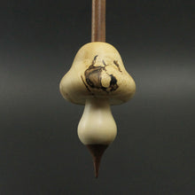 Load image into Gallery viewer, Mushroom support spindle in box elder burl, holly, and walnut