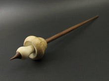 Load image into Gallery viewer, Mushroom support spindle in box elder burl, holly, and walnut