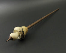 Load image into Gallery viewer, Mushroom support spindle in spalted hackberry, holly, and walnut