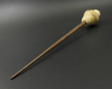 Load image into Gallery viewer, Mushroom support spindle in spalted hackberry, holly, and walnut