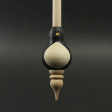 Load image into Gallery viewer, Penguin bead spindle in frogwood, holly, and curly maple