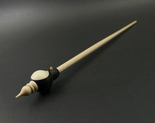 Load image into Gallery viewer, Penguin bead spindle in frogwood, holly, and curly maple