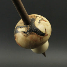 Load image into Gallery viewer, Mushroom support spindle in flame box elder burl, holly, and walnut